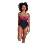 Speedo Digital Placement Medalist Swimsuit - Black/Papaya Punch/Magenta - Size 32