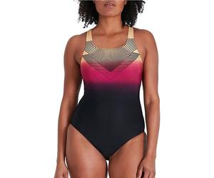 Speedo Digital Placement Medalist Womens Swimsuit Black Swimming Lined Ladies
