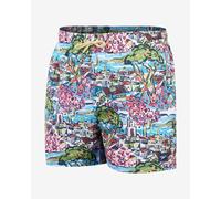 Speedo Digital Printed Leisure 14 Inch Swim Shorts Blue Green Pink - L