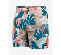 Speedo Digital Printed Leisure 16 Inch Swim Shorts Blue Orange Beige - XL