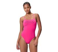 Speedo Endurance+ Logo Thin Strap Swimsuit - Pink