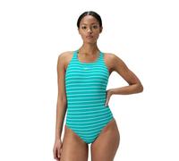 Speedo Women's Endurance+ Printed Medalist Swimsuit | One Piece Swimming Costume | Swim Training, Turquoise Gem, 42