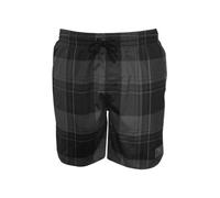 Speedo Fade Check Yarn Dyed Leisure 18" Swim Shorts, Black/Grey - Small