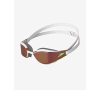 Speedo Fastskin Hyper Elite Swimming Goggles White with Mirrored Lenses Pink