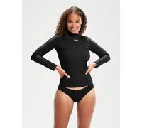 Speedo female Long Sleeve Rash Swim Top - XS - Black, Black
