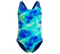 Speedo Girls Allover Printed Splashback Swimsuit - Blue/Green - Age 13-14
