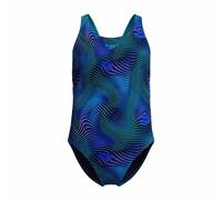 Speedo Girls Digital Allover Leaderback Swimsuit - Deep Sapphire/Mayan Blue