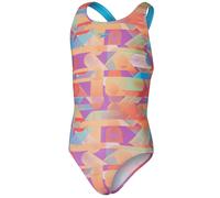 Speedo Girls Digital Allover Leaderback Swimsuit - Red/Orange