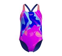 Speedo Girls Digital Allover Powerback Swimsuit Swimming Costume Cobalt Pop Size 7-8 Years