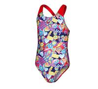 Speedo Girl's Digital Allover Splashback Blue/Pink Swimsuit/Swimming Costume