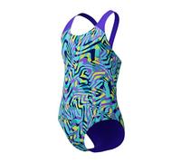Speedo Girls Digital Allover Splashback Swimsuit Swimming Costume Blue Purple Size 9-10 Years