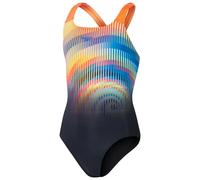 Speedo Girls Digital Placement Powerback Swimsuit - Black/Red - Age 5-6