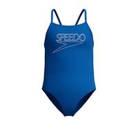Speedo Girl's Endurance Plus Logo Thinstrap Swimsuit, Turkish Sea, 8