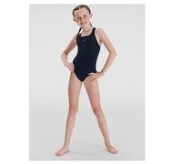 Speedo Girls Endurance+ Medalist Swimsuit | Chlorine Resistance | Comfort Fit | Swimming Lessons | Swim Holiday, True Navy, 15-16