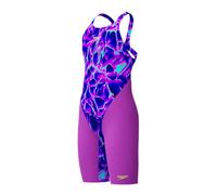 Speedo Girls Fastskin Junior Endurance+ Max Openback Kneeskin Swimsuit Swimming Costume Cave Current/Neon Jelly Size 5-6 Years