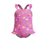 Speedo Girl's Frill Thinstrap One Piece Swimsuit, Pink, 3 Years