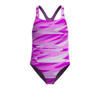 Speedo Girl's Hyperboom Allover Medalist Swimsuit, Quick Drying, Fitness, Chlorine Resistant Swimsuit, Diva, 5-6
