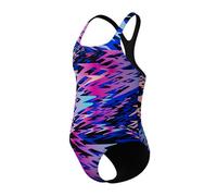 Speedo Girl's Hyperboom Print Medalist One Piece Swimsuit, Black, 14