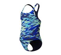 Speedo Girls Hyperboom Print Medalist Swimsuit Swimming Costume Peacoat Size 7-8 Years
