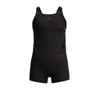 Speedo Girls Hyperboom Splice Legsuit - Black/Purple/Peach Orange - Age 5-6