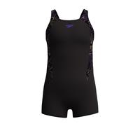 Speedo Girls Hyperboom Splice Legsuit | Chlorine Resistant | Quick Drying | Stretch Fabric | Comfort Fit | One Piece Swimwear, Bright Peach, 5-6