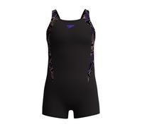 Speedo Girl's Hyperboom Splice Legsuit | Chlorine Resistant | Quick Drying | Stretch Fabric | Comfort Fit | One Piece, Bright Peach, 7-87-8