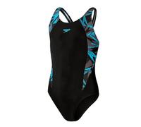 Speedo Girl's HyperBoom Splice Muscleback Black/Blue Swimsuit/Swimming Costume