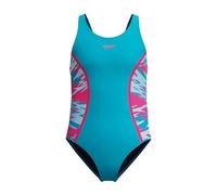 Speedo Girl's Hyperboom Splice Muscleback One Piece Swimsuit, Mayan Blue, 14