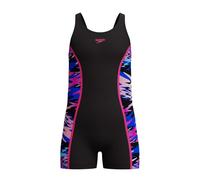 Speedo Girl's Hyperboom Splice Muscleback Swim Legsuit, Black, 12