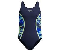Speedo Girls Hyperboom Splice Muscleback Swimsuit - Blue/Green - Age 12