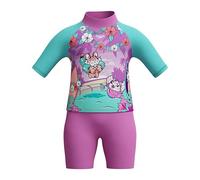 Speedo Girls Learn to Swim Sun Protection Top & Shorts | Junior Girls | Holiday Wear | UVU Protection, Neon Violet, 6YRS