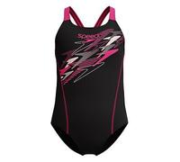 Speedo Girls Medley Logo Medalist One Piece Swimsuit, Grey, Size 5-6 Years Grey
