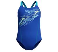Speedo Girls Medley Logo Medalist Swimsuit - Blue/Turquoise - Age 9-10