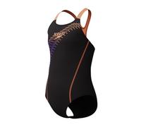 Speedo Girls Medley Logo Medalist Swimsuit Swimming Costume Orange