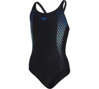 Speedo Girls' Muscleback Swimsuit, Black/Blue, 5-6 Years