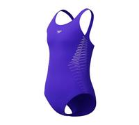 Speedo Girls Placement Muscleback Swimsuit Swimming Costume Blue Purple Size 11-12 Years