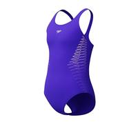 Speedo Girls Placement Muscleback Swimsuit Swimming Costume Blue Purple Size 13-14 Years