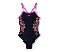 Speedo Girls Placement Thinstrap Muscleback Swimsuit Swimming Costume Black Size 11-12 Years