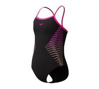 Speedo Girls Plastisol Placement Thinstrap Muscleback Swimsuit Swimming Costume Pink Size 7-8 Years