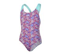 Speedo Girl's Pop Science Allover Splashback Swimwear - Green/Purple, Size 34