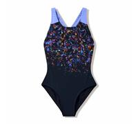Speedo Girls Print Splashback Swimsuit Swimming Costume Black