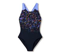 Speedo Girls Print Splashback Swimsuit Swimming Costume Black