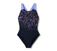 Speedo Girls Print Splashback Swimsuit Swimming Costume Black Size 11-12 Years