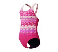 Speedo Girls Print Splashback Swimsuit Swimming Costume Margarita Pink/Glassy Pink Size 9-10 Years