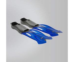 Speedo Glide Mask Snorkel and Fin Set - Grey/Blue, Size 39/40