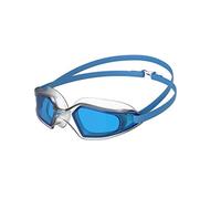 SPEEDO GOGGLES HYDROPULSE ADULT-POOL BLUE/CLEAR/BLUE - Super-Soft - Wide Vision Lenses -100% UV Protection - Secure Fit and Easy Adjustment