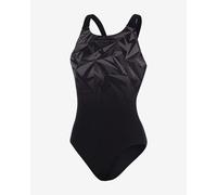 Speedo Hyperboom Placement Muscleback Swimsuit Black Grey Women - 30
