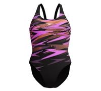 Speedo Hyperboom Placement Muscleback Women's Swimsuit, Quick-Drying and Chlorine-Resistant, Colour: Black/Pink, Size: 38