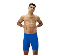 Speedo Men's Hyperboom Placement Jammer | Swim Training | Fitness | Chlorine Resistant, Black/Alfalfa Green, 38