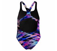 Speedo Girls Hyperboom Print Medalist Swimsuit Swimming Costume Margarita Pink